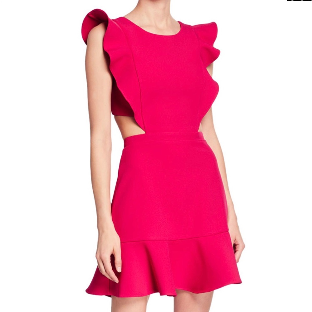 BCBG Max Azria Angle Winged Cut Out Cocktail Dress
